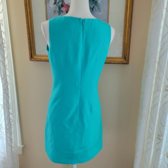 Jessica Howard Sleeveless Embellished Teal Green Sheath Dress - Picture 4 of 7